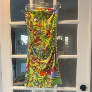 Gretchen Scott Abstract Print Strapless Dress New Size Small